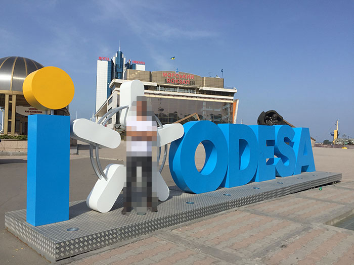Viajante Anônimo no porto de Odessa