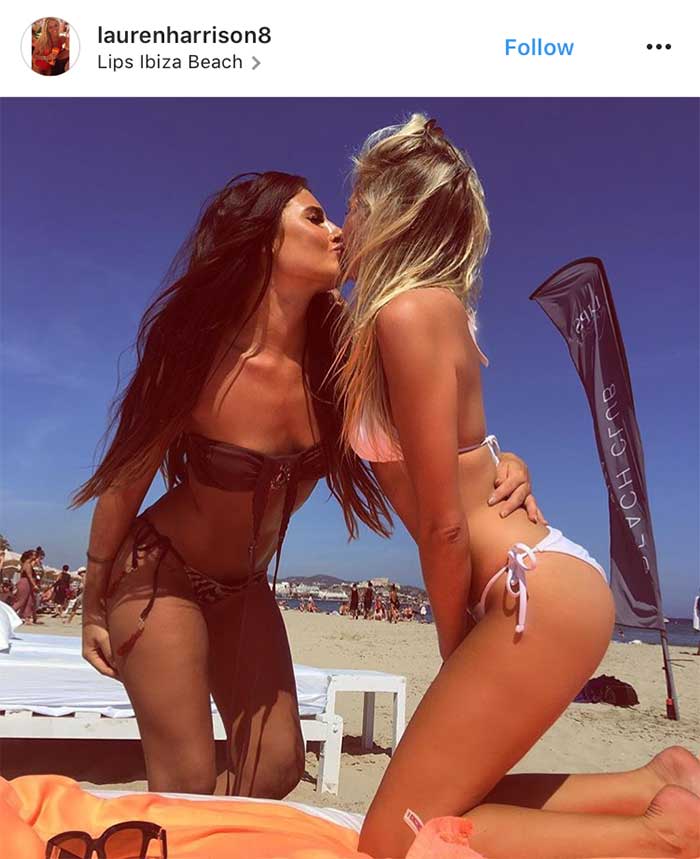 Lésbicas se beijando no Lips Beach Club em Ibiza