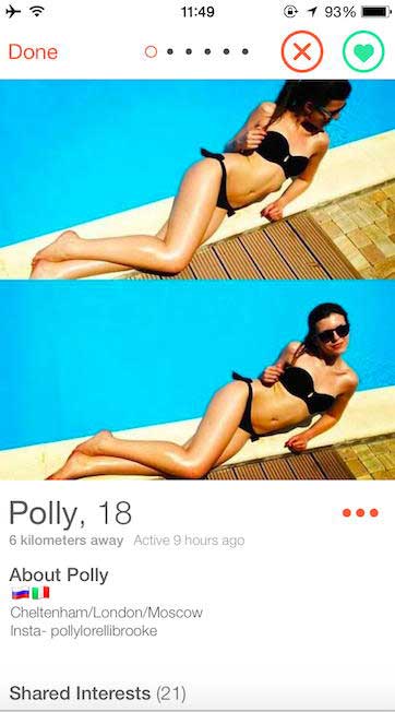 Polly deliciosa no Tinder da Russia